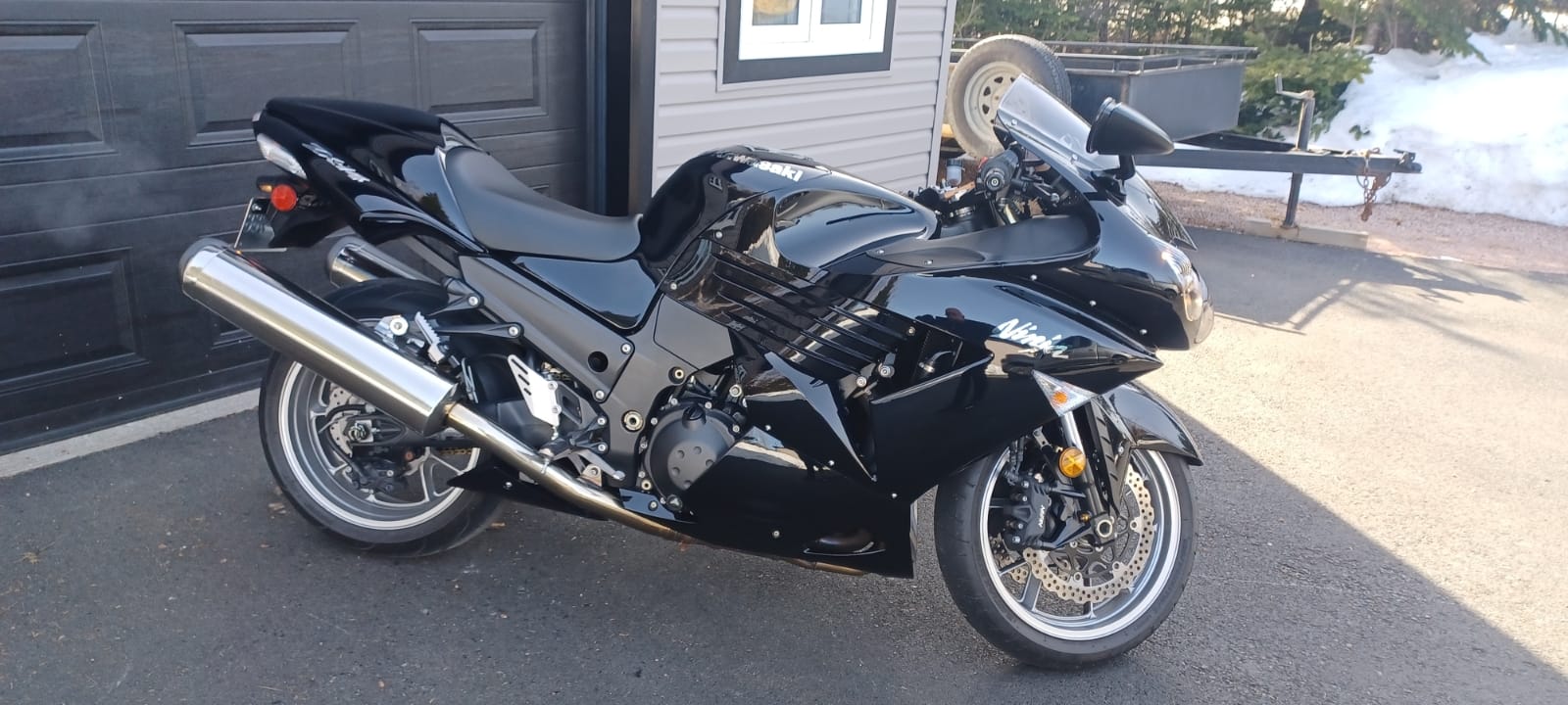 Kawasaki 650 exhaust system. Black Widow Performance UK Made
