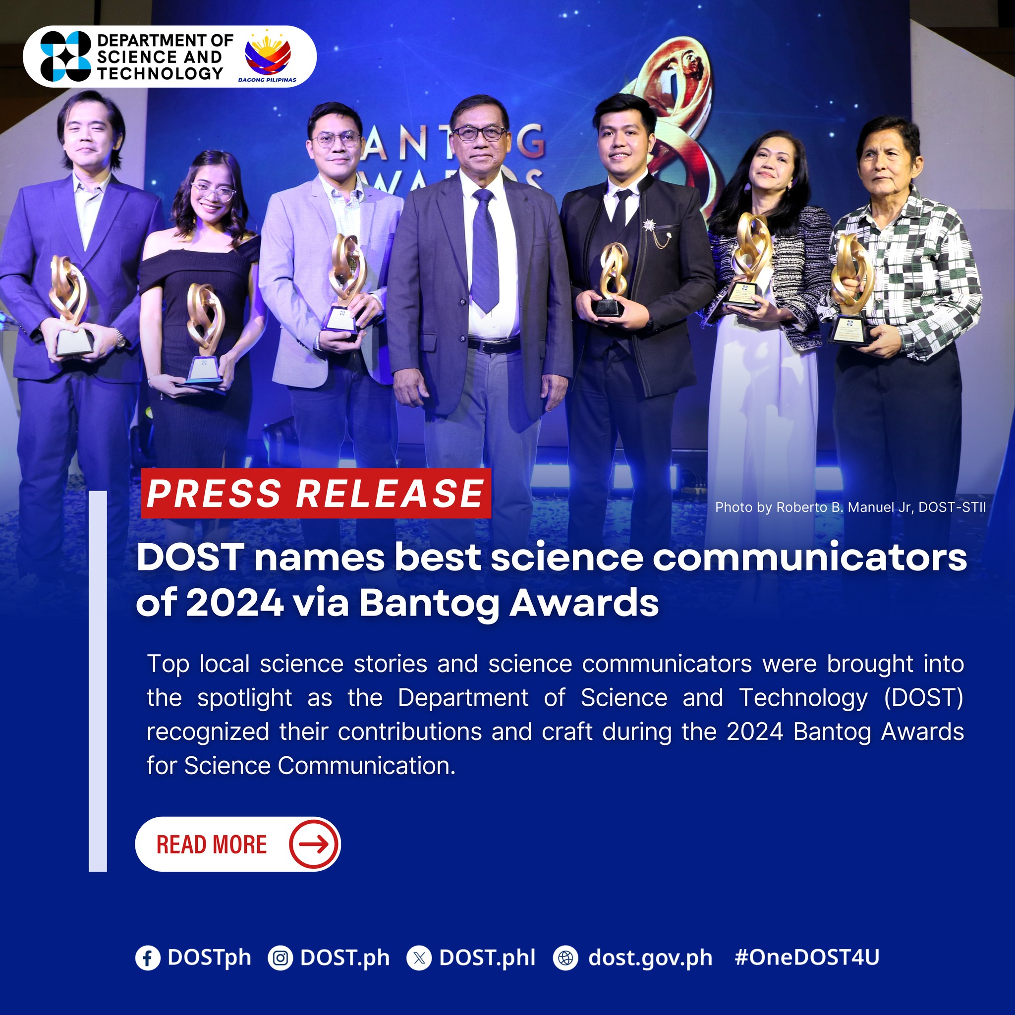 DOST - #DOSTPressRelease: The 2024 Bantog Awards for Science ...