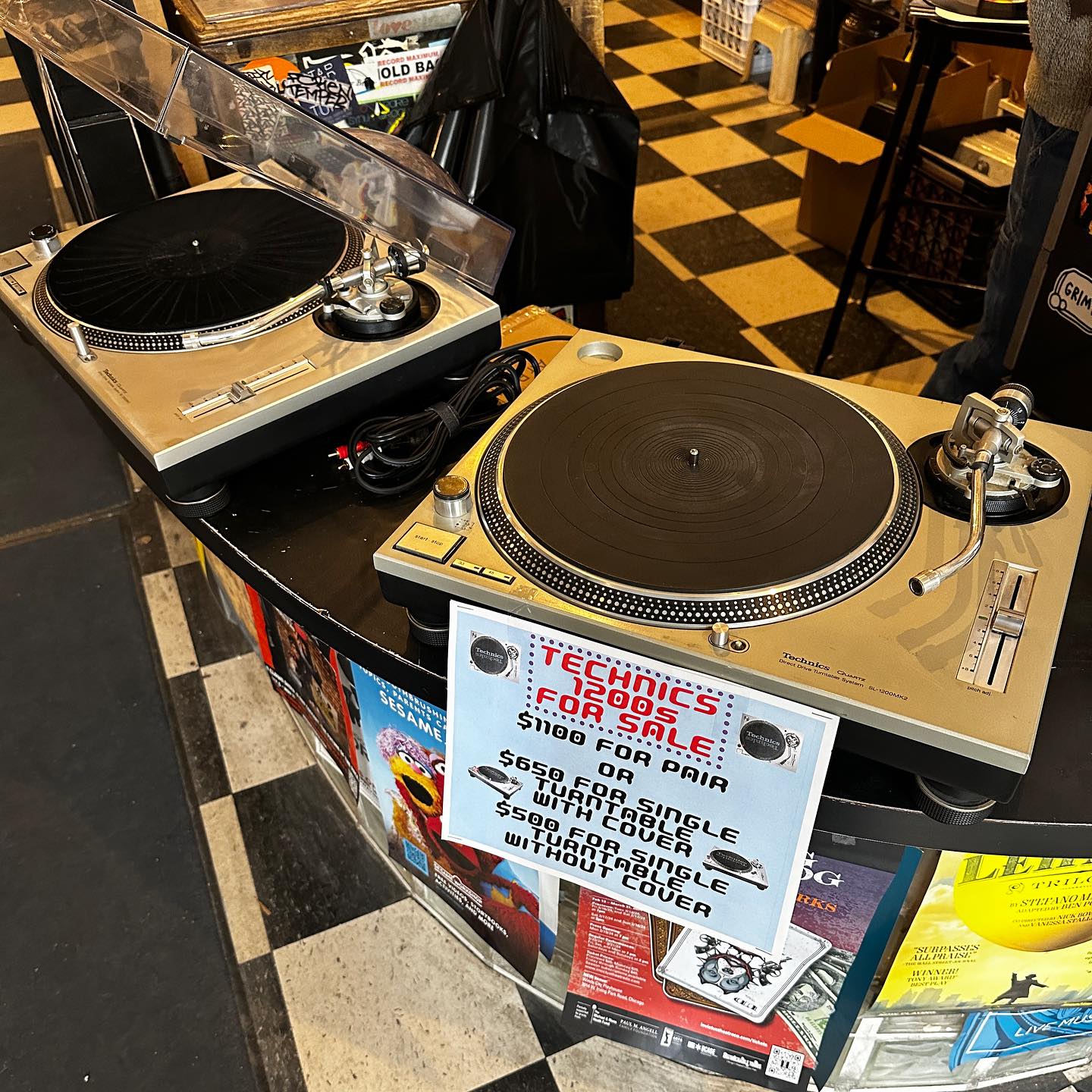 Brand new Technics SL-1200MK5 turntables and Vestax PMC-05ProIII