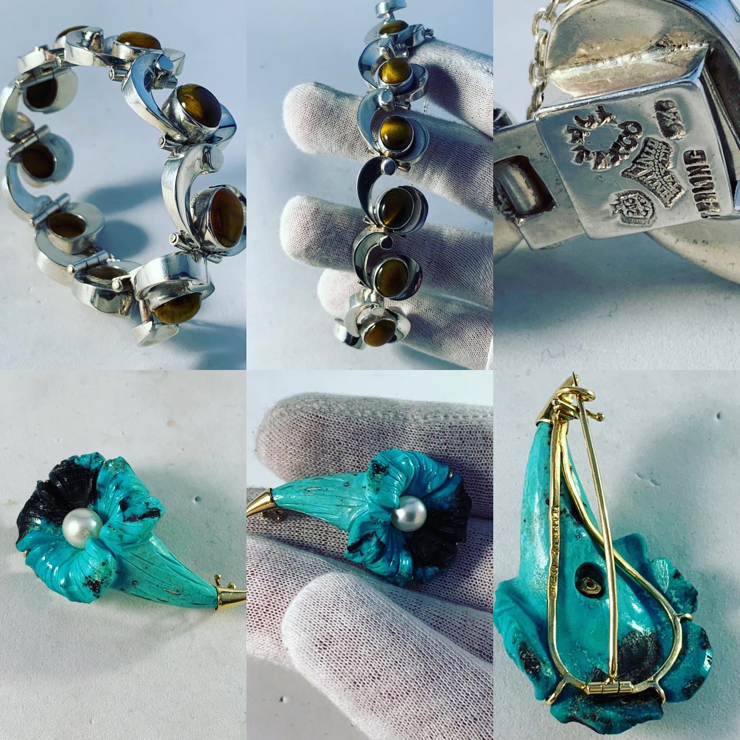 Collier En Argent Sterling Et Turquoise Antonio Pinedo - Bijou D'occasion, Style Ethnique Sud-ouest