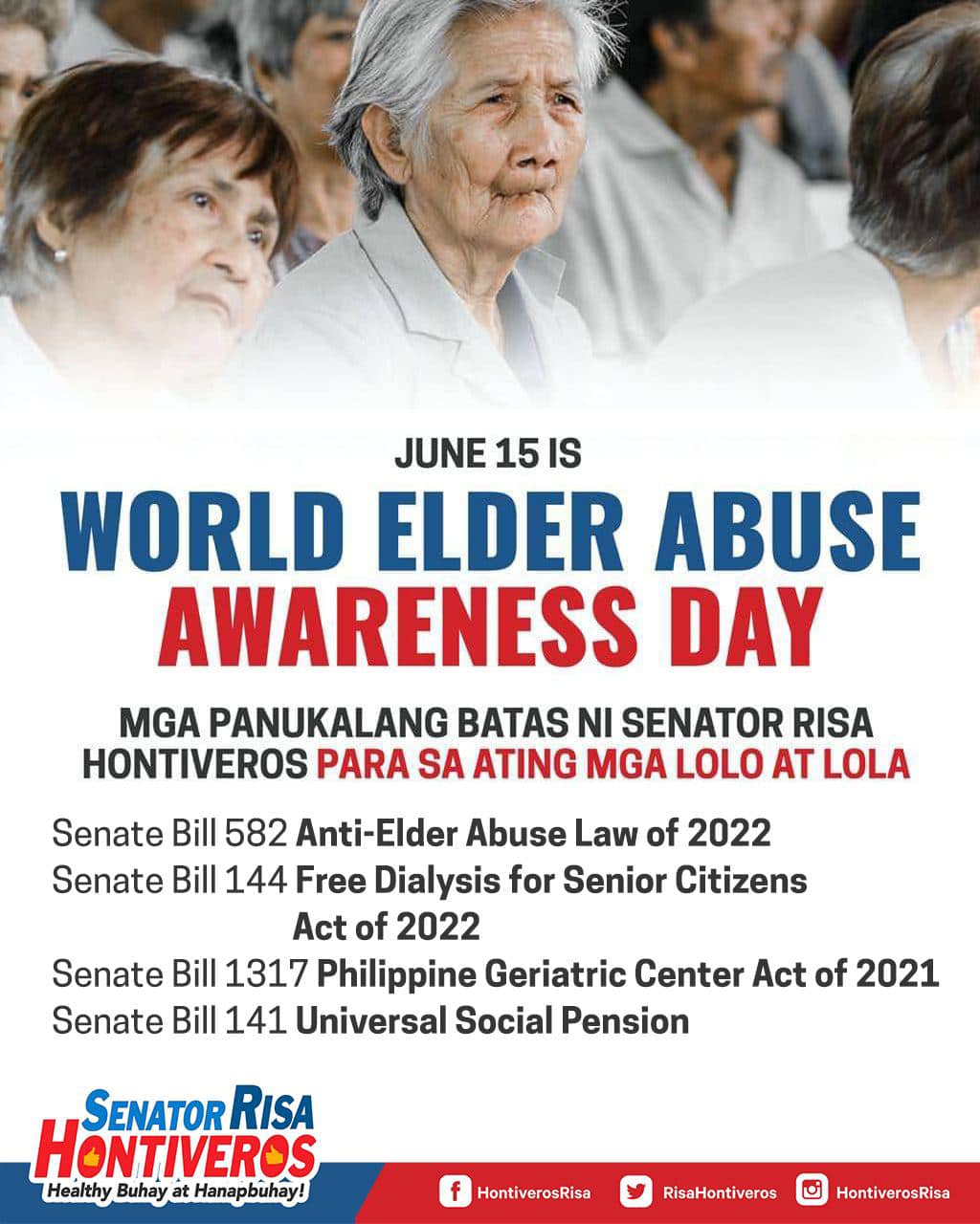 Today is World Elder Abuse... - Senator Risa Hontiveros