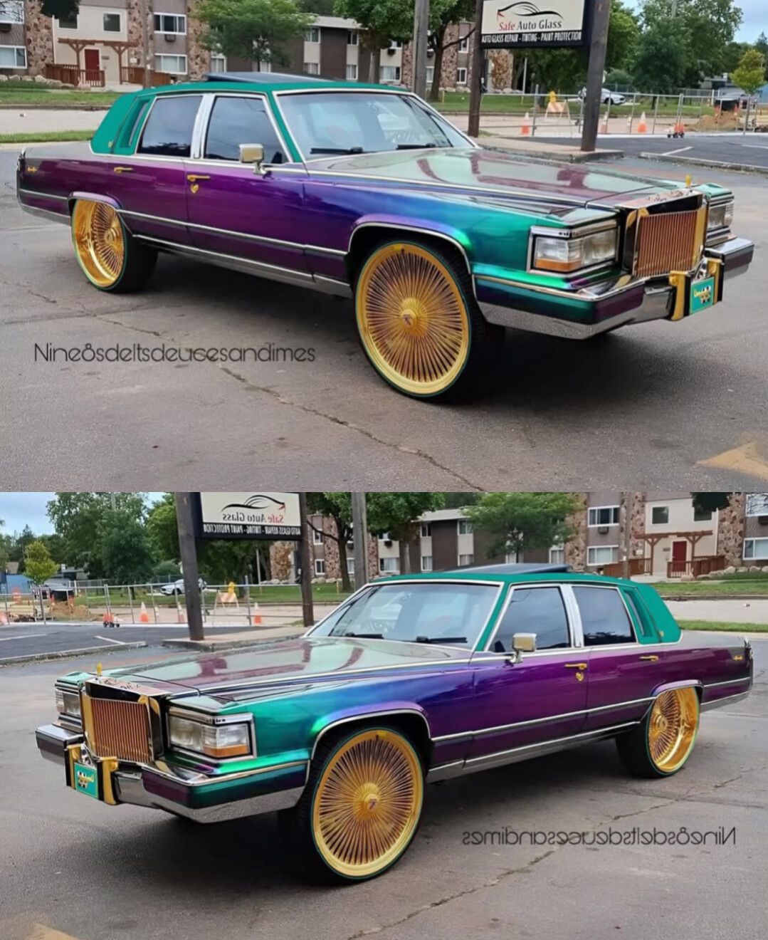 24s all gold dayton wire wheels on 1979 cadillac deville