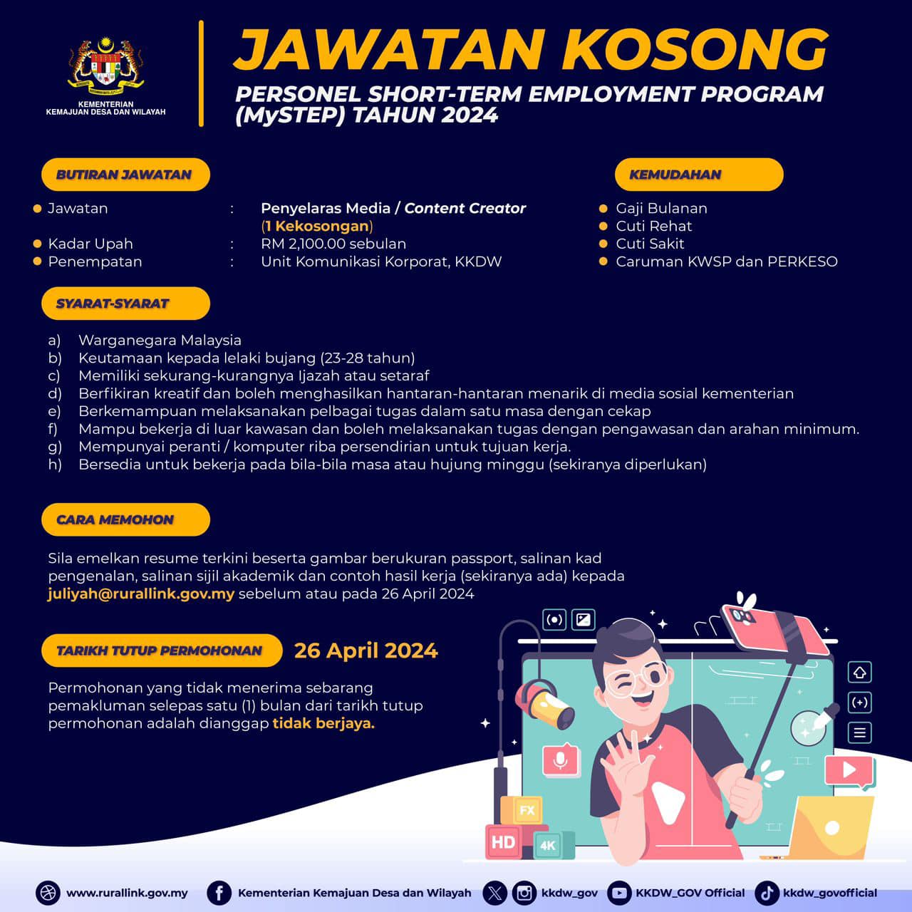 Kementerian - 𝐉𝐀𝐖𝐀𝐓𝐀𝐍 𝐊𝐎𝐒𝐎𝐍𝐆 𝐌𝐘𝐒𝐓𝐄𝐏 𝐏𝐄𝐍𝐘𝐄𝐋𝐀𝐑𝐀𝐒 𝐌𝐄𝐃𝐈𝐀/𝐂𝐎𝐍𝐓𝐄𝐍𝐓 𝐂𝐑𝐄𝐀𝐓𝐎𝐑 ...