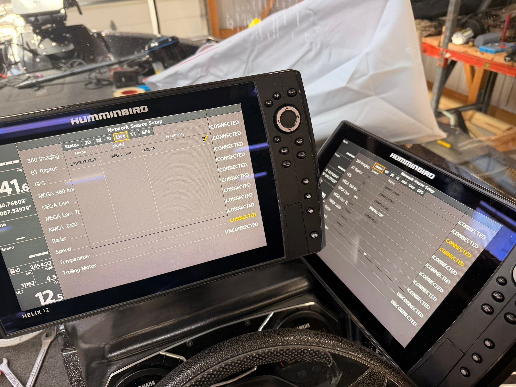 Helix 12 G4N and mega 360 network??? I just picked up a new boat 
