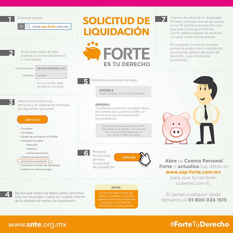 Solicitud de liquidación #FORTE... - SNTE Comité Nacional de Vigilancia ...