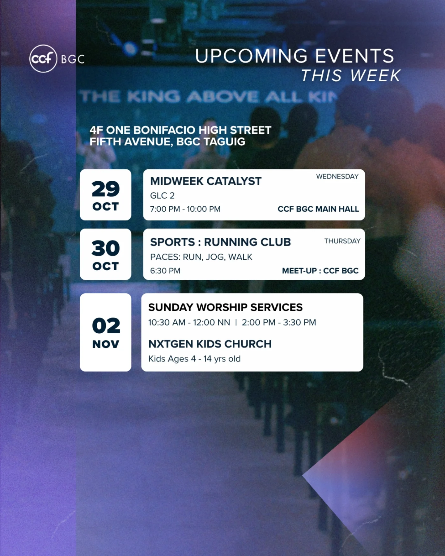 CCF BGC - 🗓 Save the dates! Here's what's happening at CCF... | Facebook