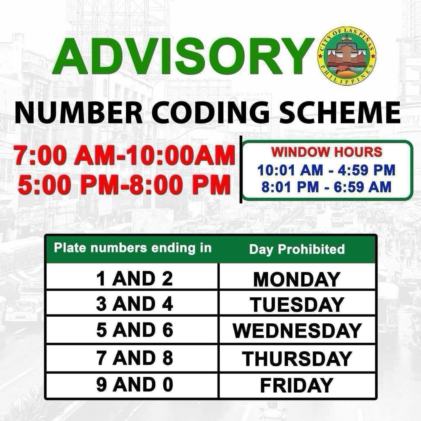 NUMBER CODING ⚠️ Epektibo na ang... - Las Piñas City Update | Facebook