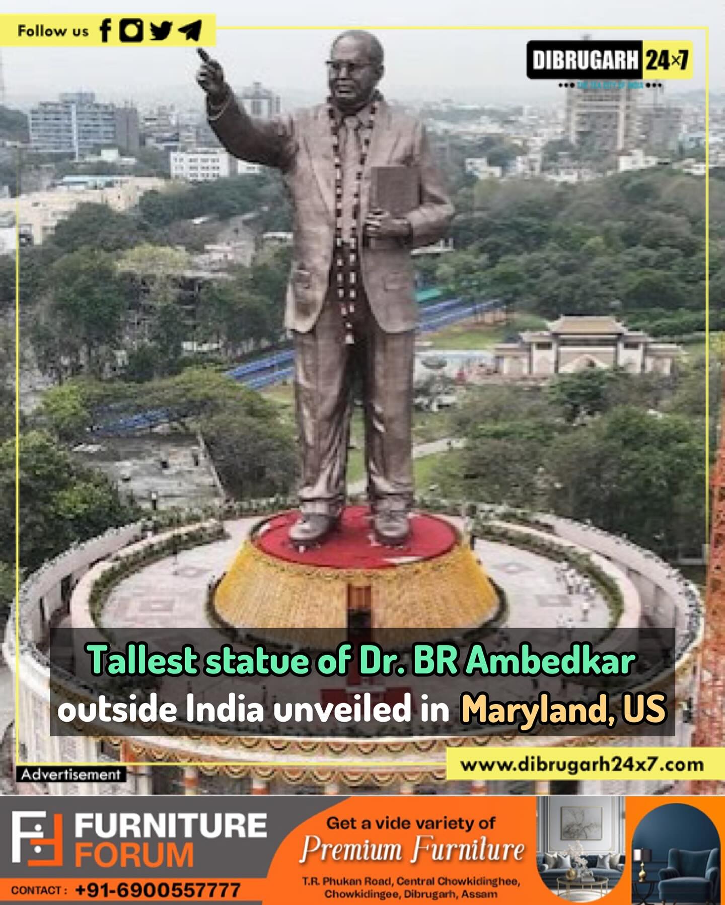 Dibrugarh - #News | The tallest statue of Dr. BR Ambedkar outside India ...