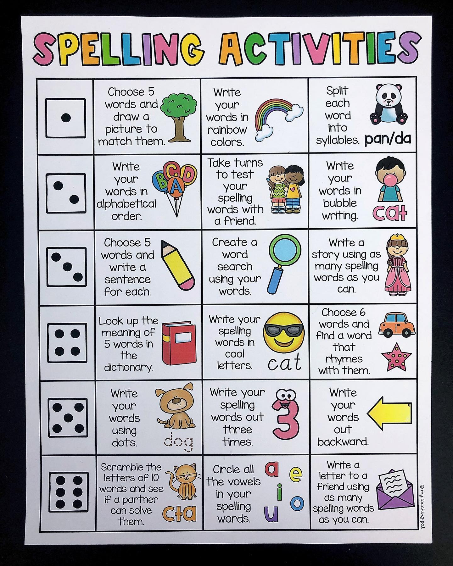My Teaching Pal - ROLL AN ACTIVITY 🎲 These activities are...