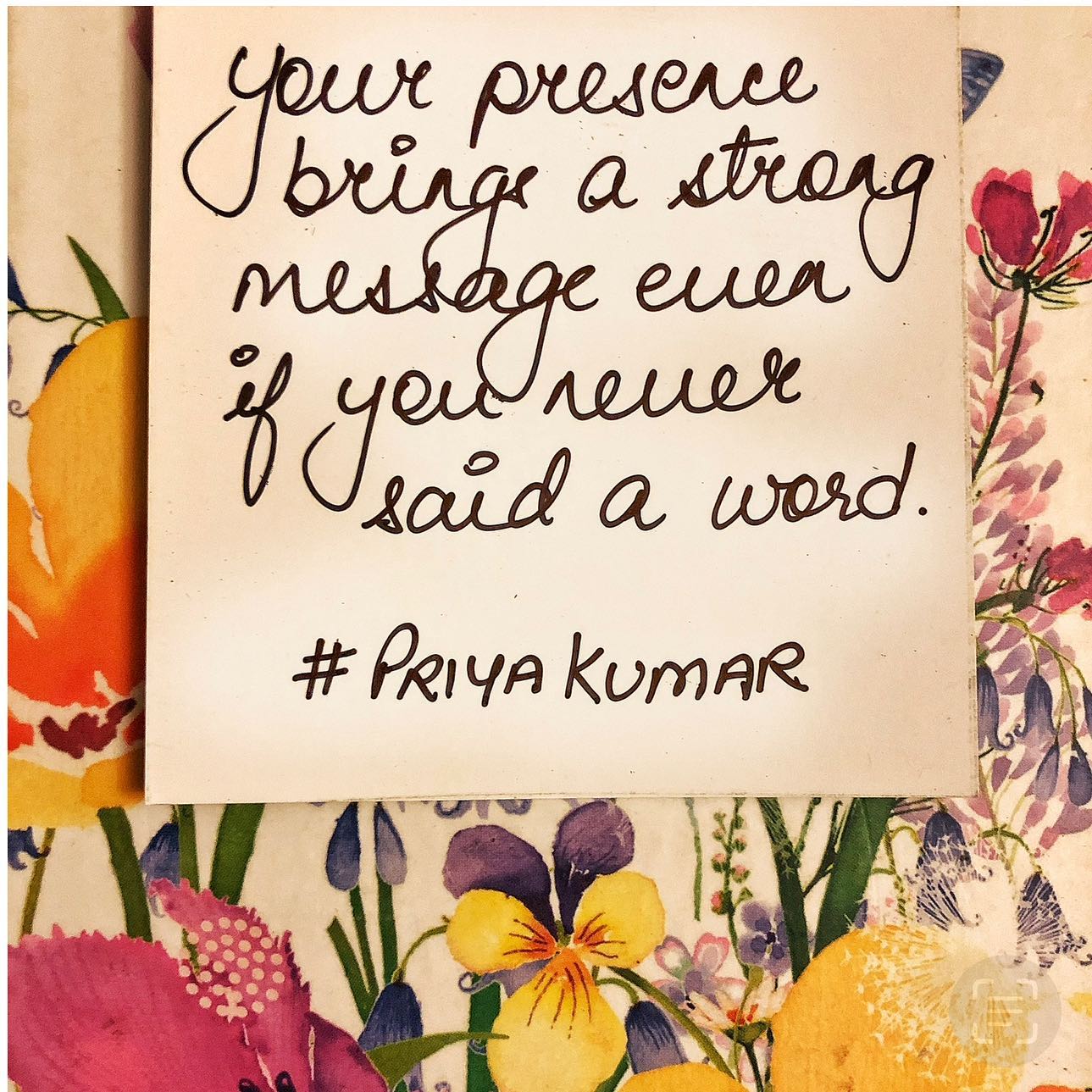 Priya Kumar - Your presence brings a strong message even... | Facebook