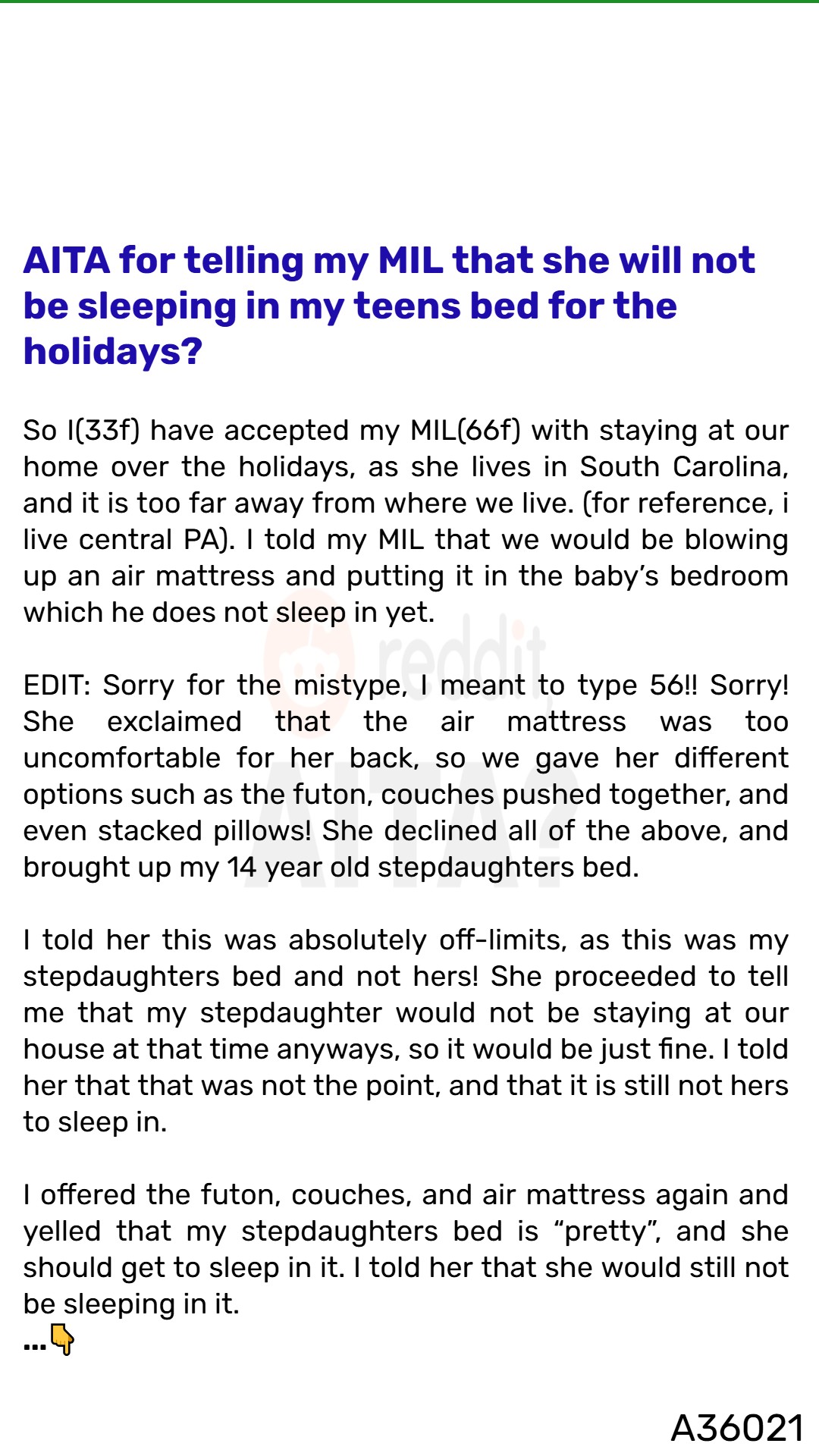 Confused - AITA for telling my MIL that she 🌎 will not be sleeping in ...