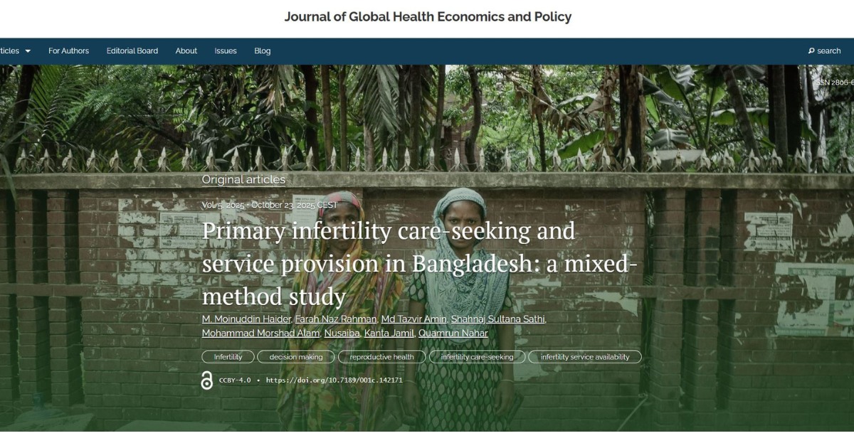 Advancing Sexual and Reproductive Health and Rights by icddr,b