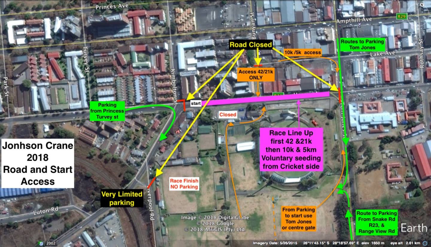 Benoni Harriers - Below is a map of the roads that will be... | Facebook