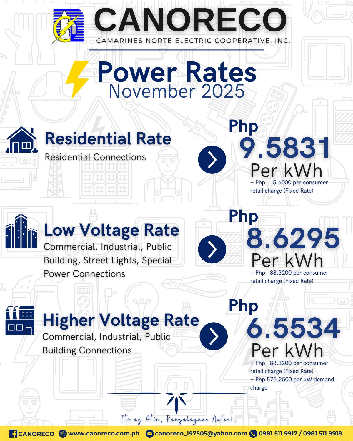 CANORECO - CANORECO Power Rate | NOVEMBER 2025 BILLING MONTH Mga ka-MCO ...
