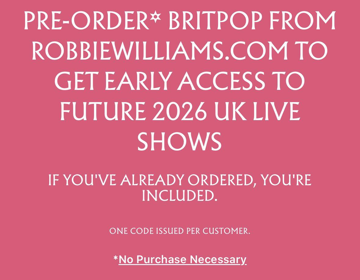 ⭐️⭐️⭐️ New information ⭐️⭐️⭐️ on... - Robbie Williams Fanfest | Facebook