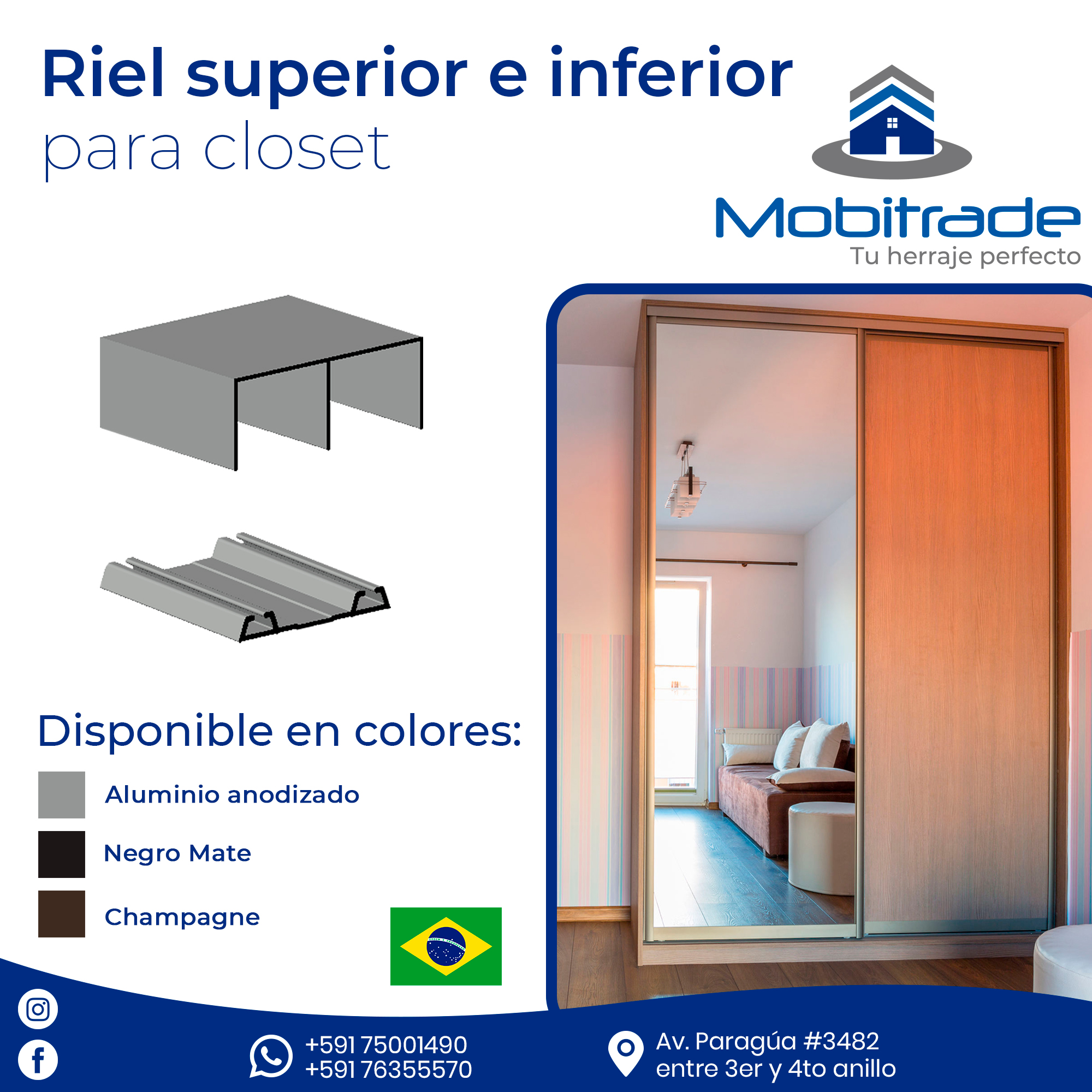 Mobitrade - Riel superior e inferior para closet! -... | Facebook