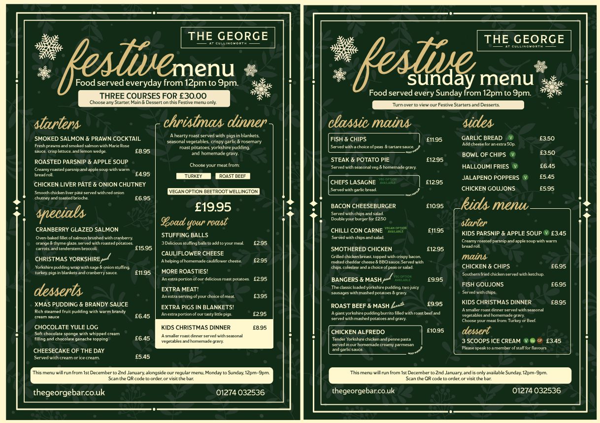 The George - Say hello to our 2025 Festive Menu at The George! The most ...