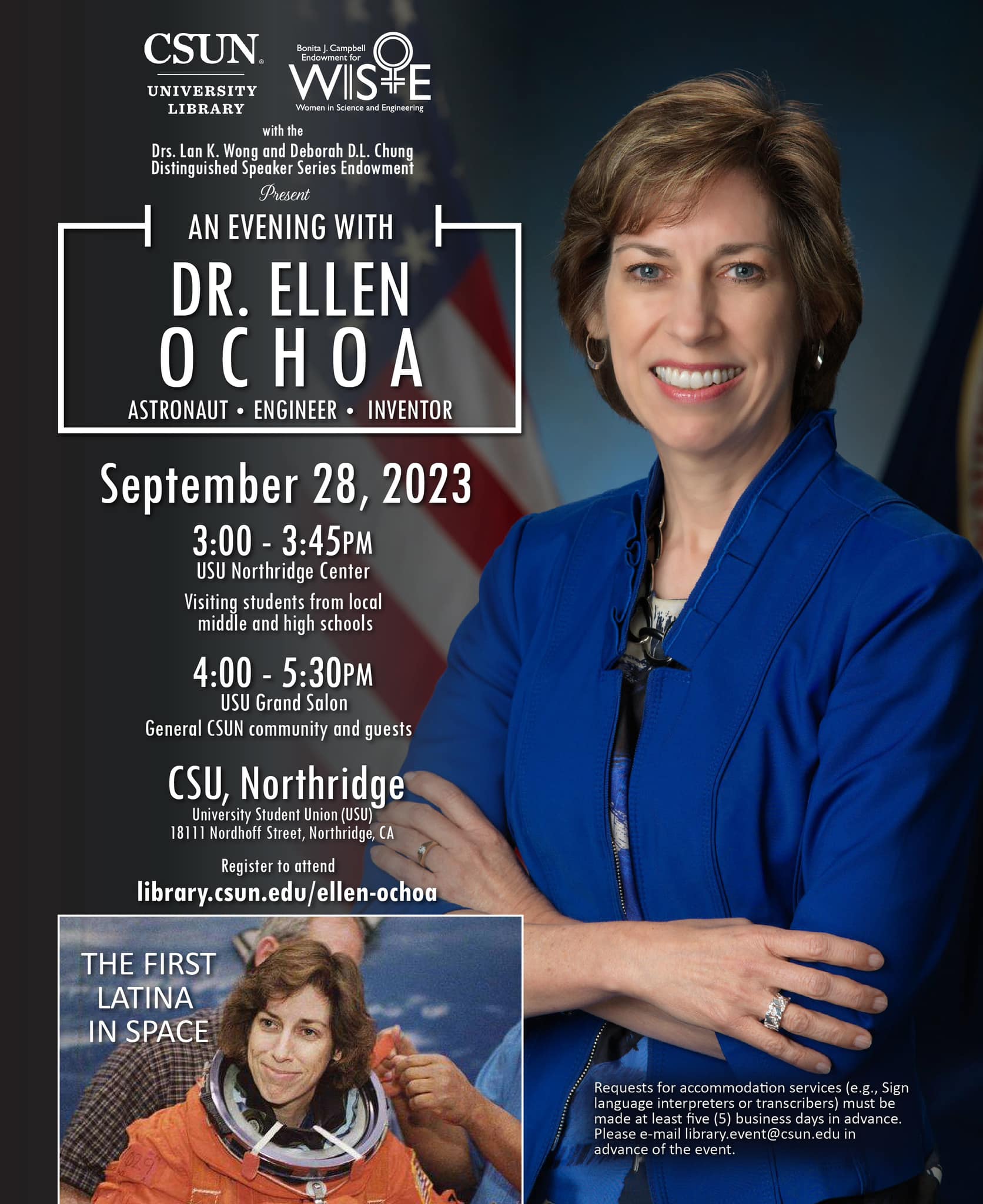 CSUN WISE - Join us on 9.28.23, as we welcome Dr. Ochoa to...