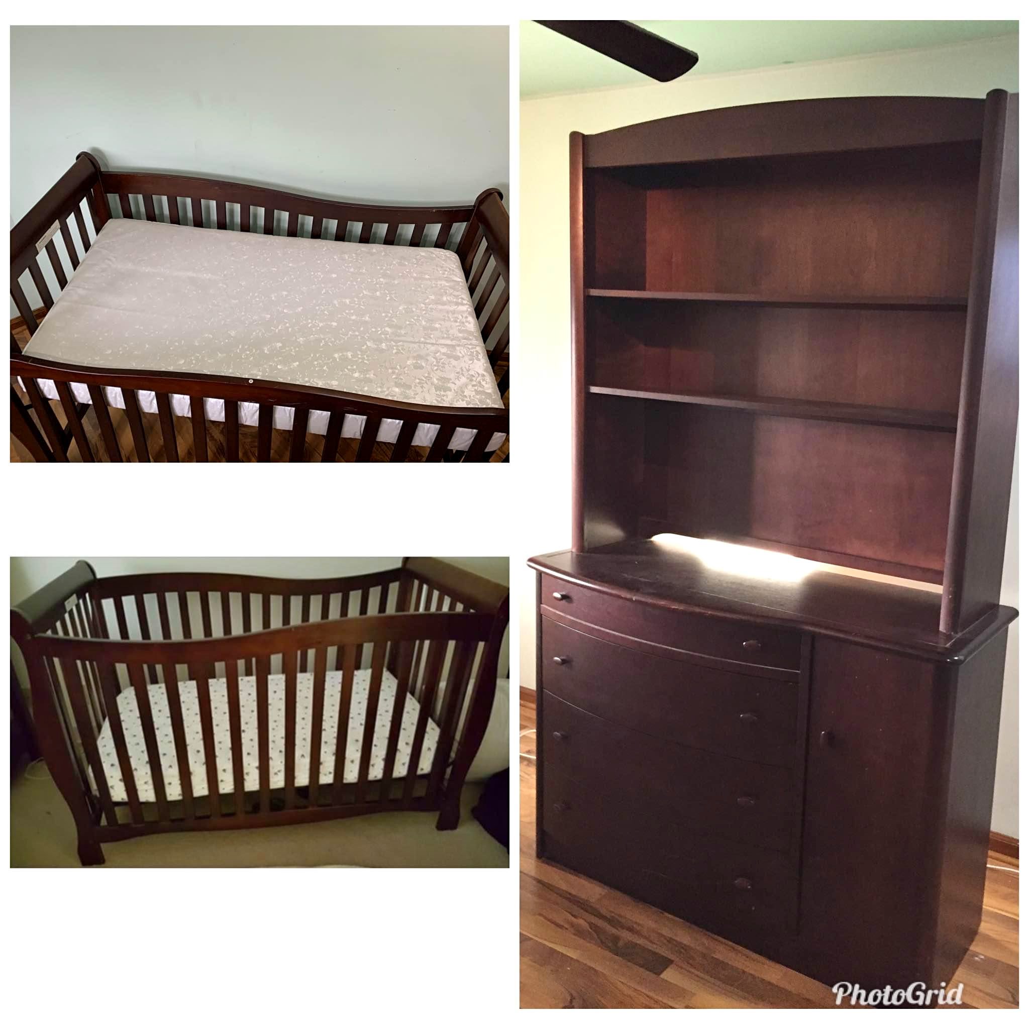 Crib, Colgate Crib Mattress, Dresser, And Hutch - Cribs - Villa Park