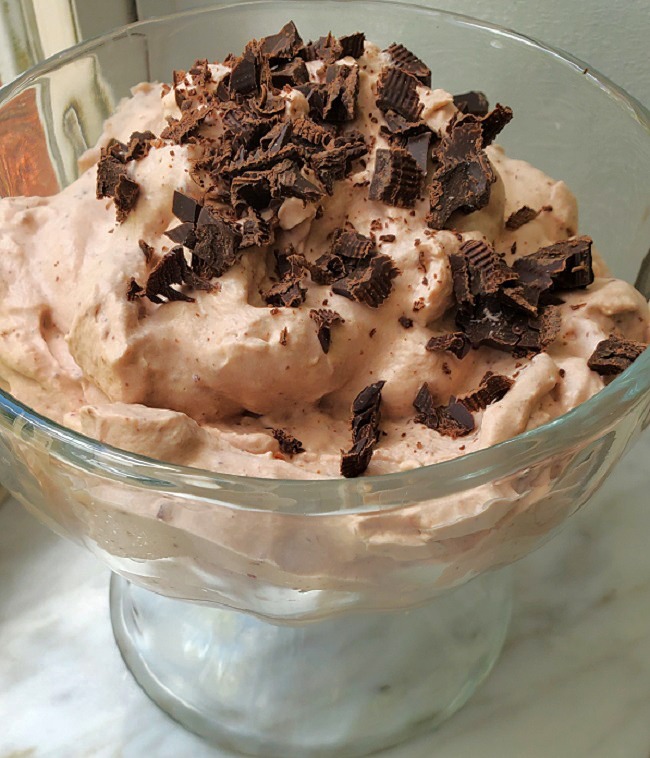 This whipped chocolate dreamy dessert was on buffets back in the