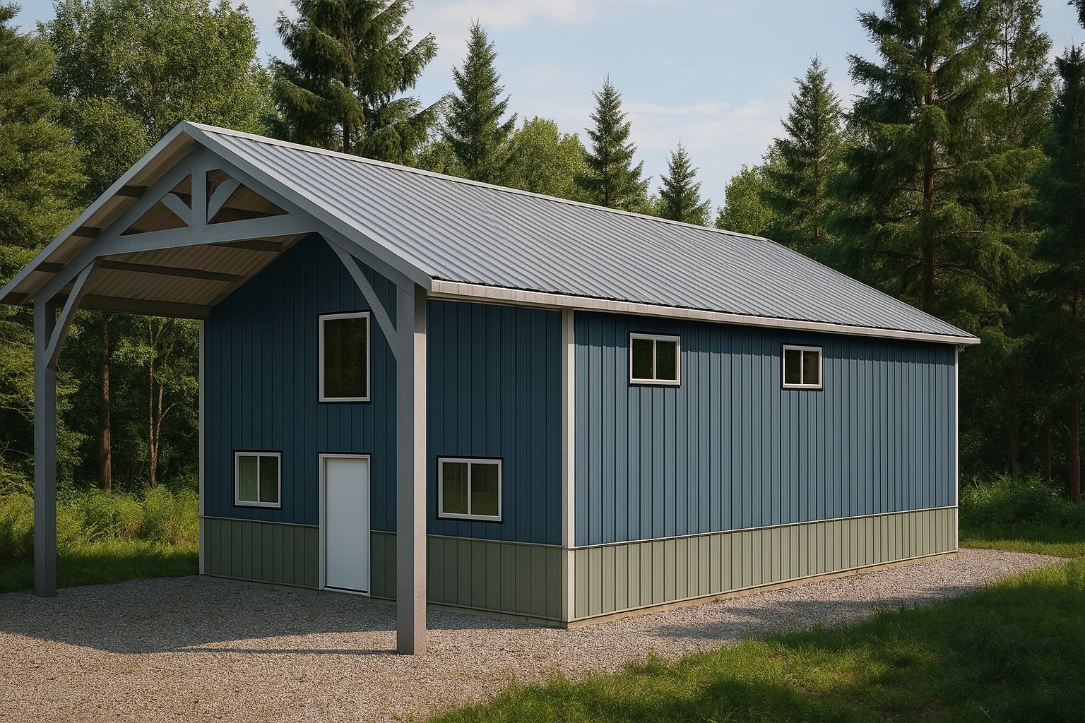 Montgomery – 28x40 Cold Formed Steel Two Story Gable Roof Cabin Kit ...