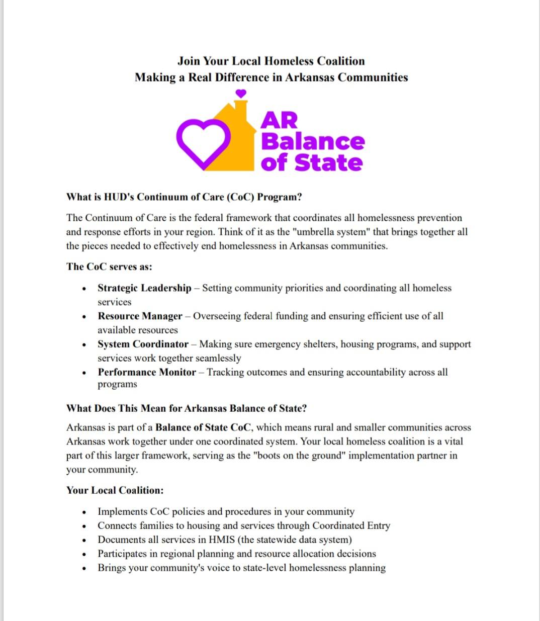 Arkansas Balance of State Continuum of Care