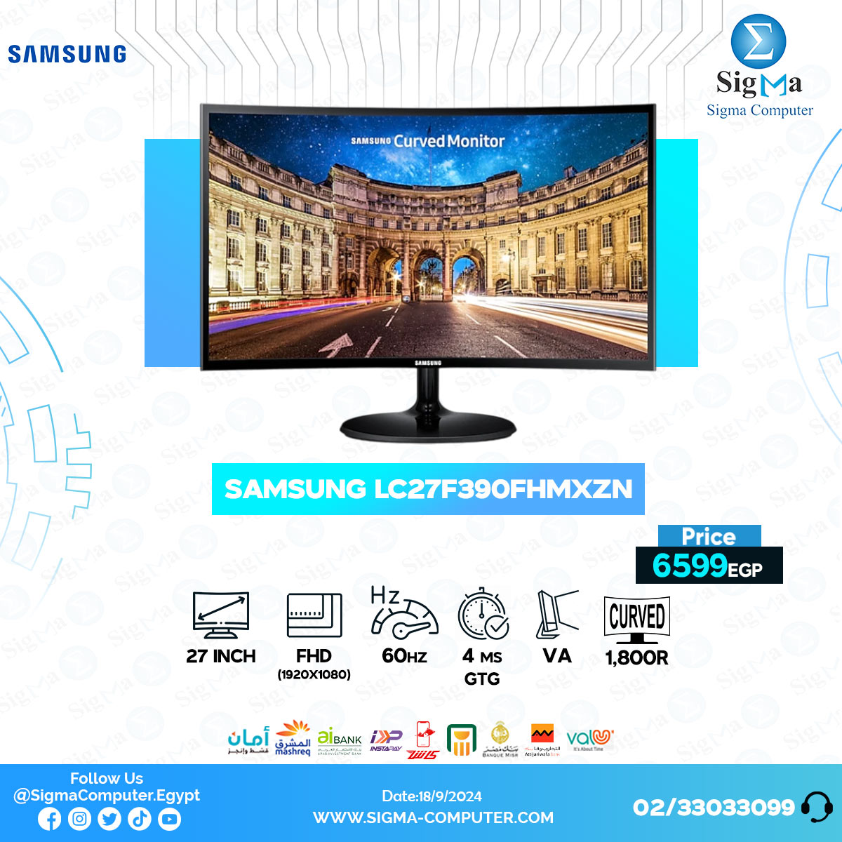Sigma - SAMSUNG 27 Curved monitor VA - 4 ms GTG - 60 Hz ...