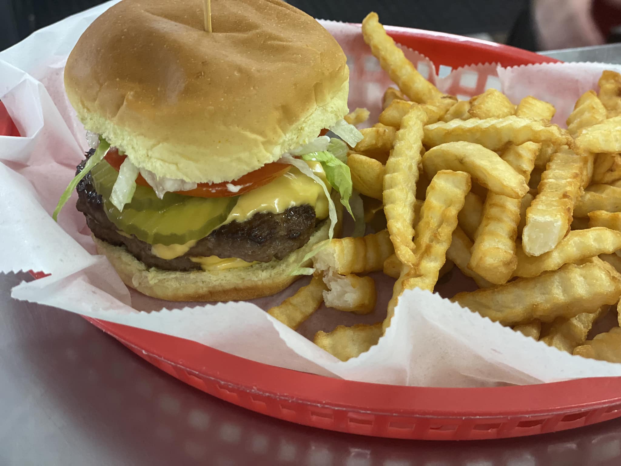 Randy's - Double Cheeseburger @ Randy’s Pictured with Crinkle-Cut Fries ...