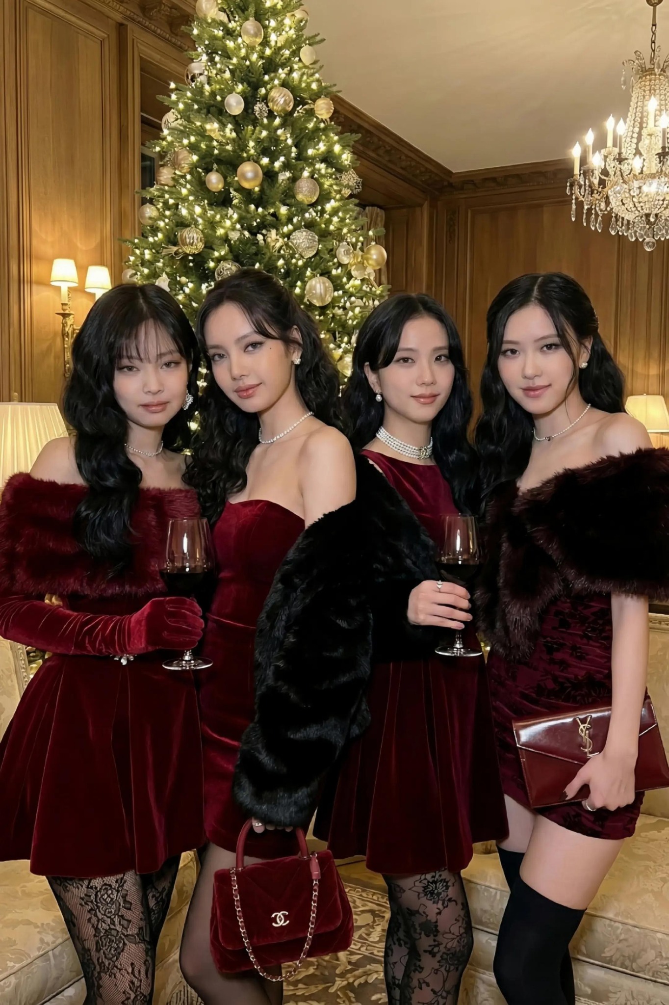 blackpink christmas dress merry from blackpink❤️ #blackpinkedit Men's Argyle