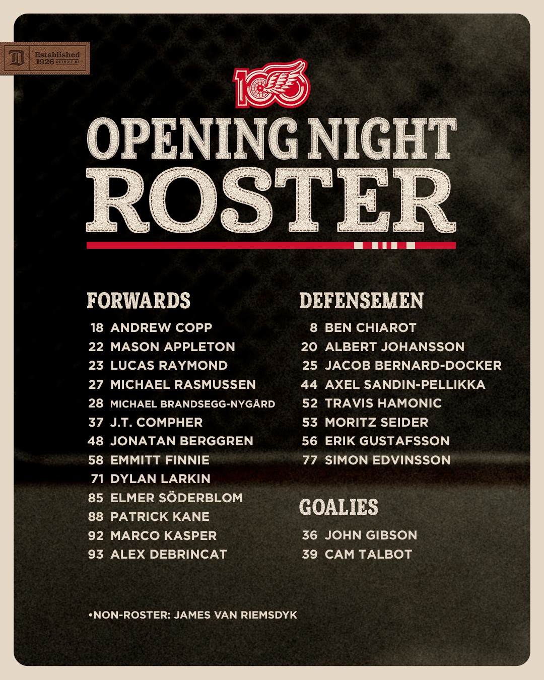 Detroit - It's time. Introducing our 2025-26 Opening Night roster. ⤵️ ...