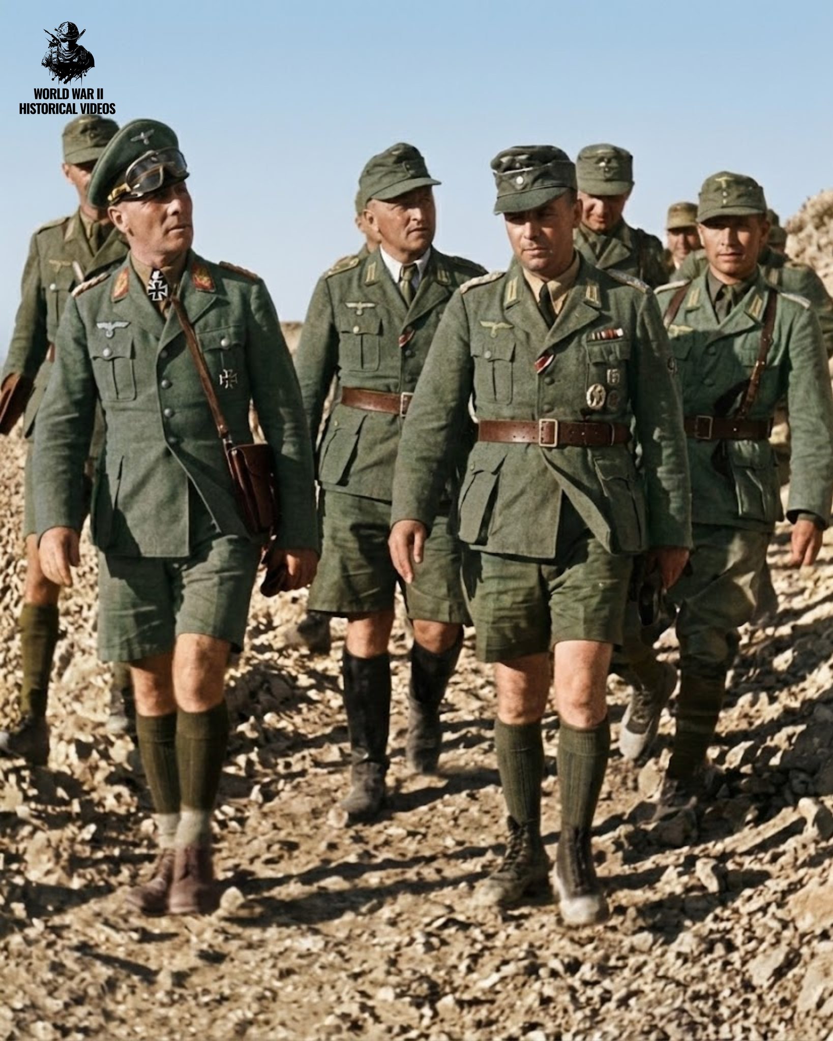WORLD - Field Marshal Erwin Rommel walks alongside senior officers of ...