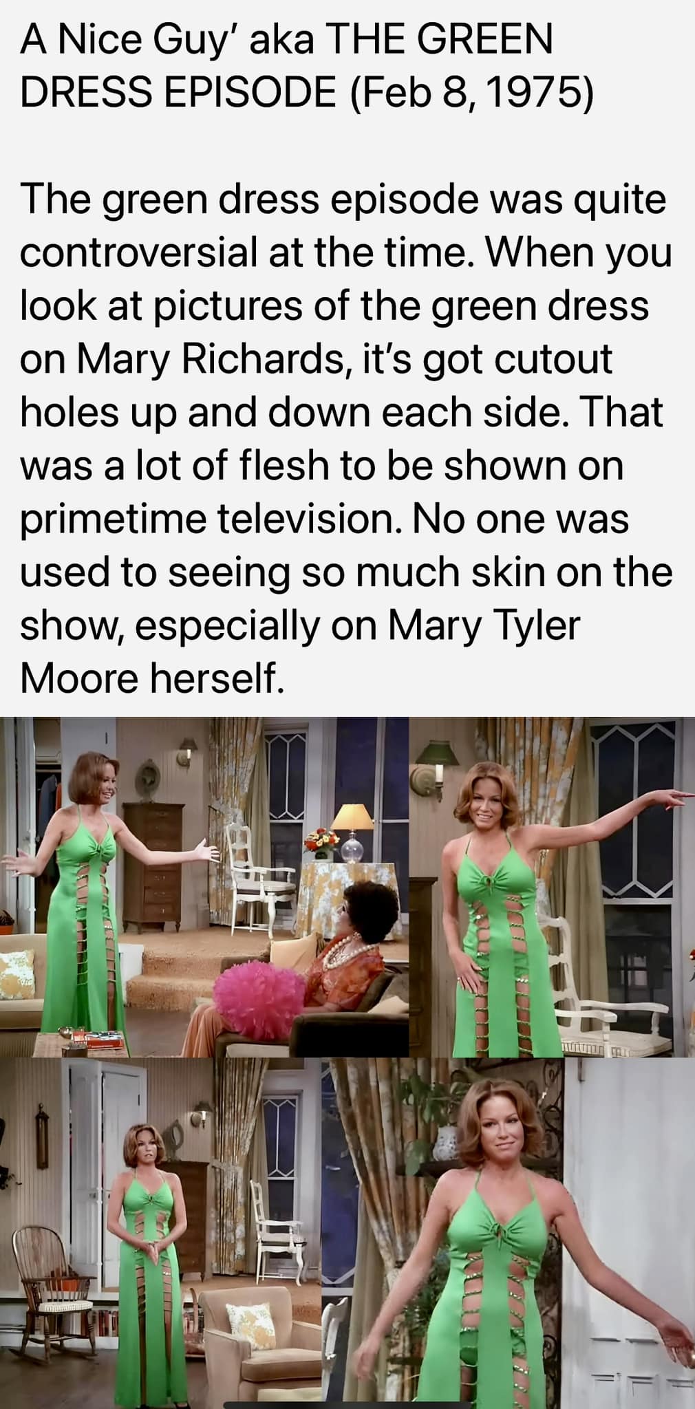 green dress episode mary tyler Loved the dress. 💚 honeydew