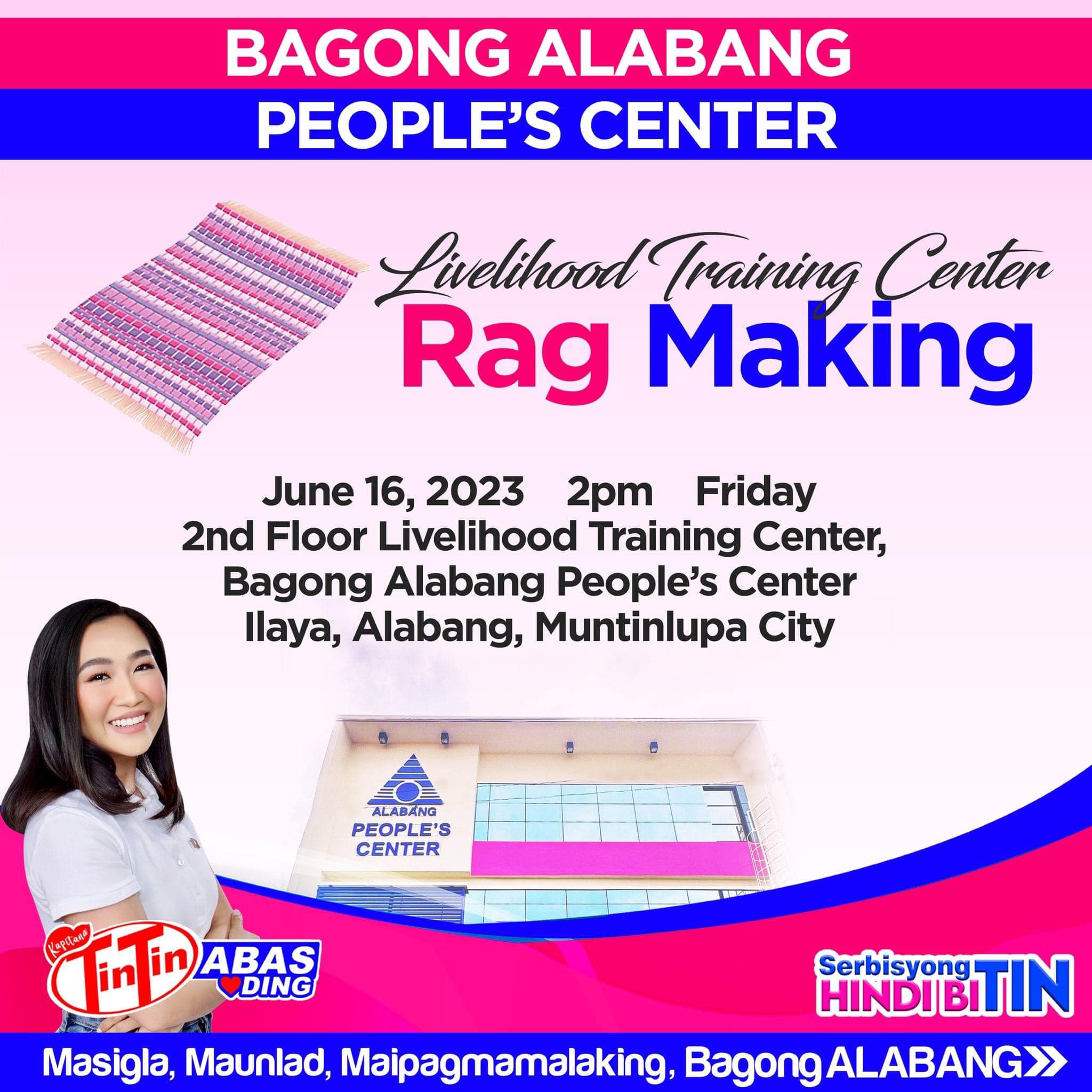 Tin-tin - Tara na! Ngayon po ito. 💖🤗 FREE LIVELIHOOD TRAINING- RAG ...