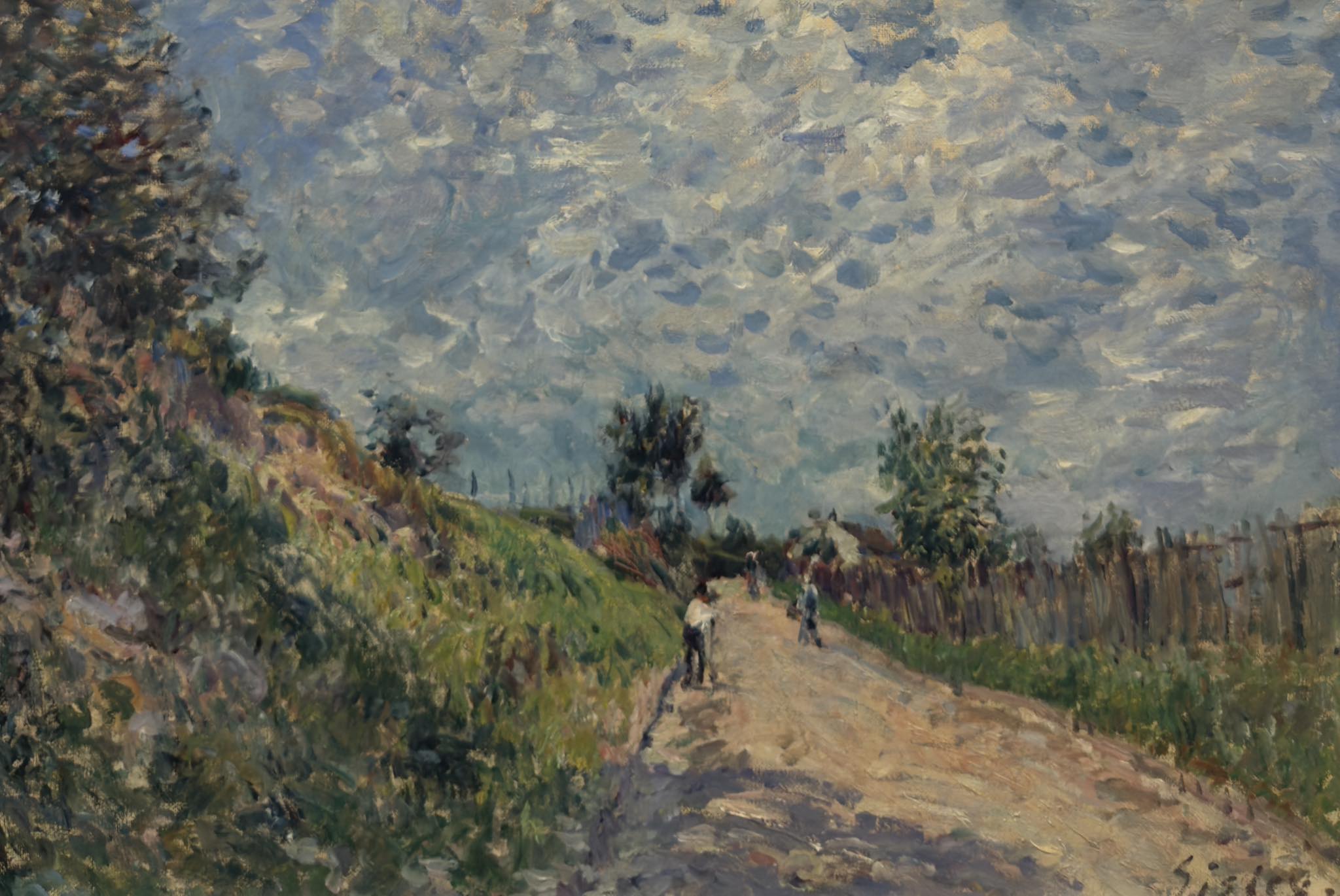 Alfred Sisley (1839-1899) L'allée des peupliers à Moret au bord du