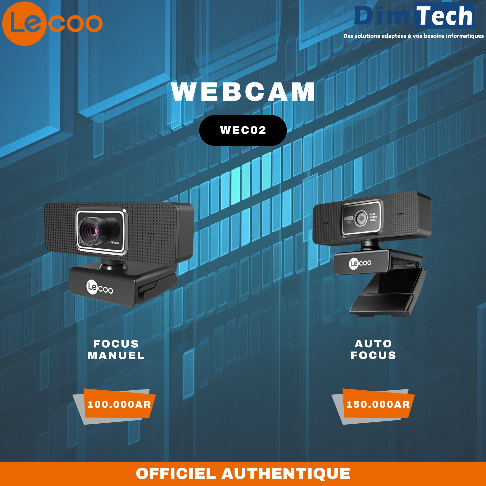 DimTech - WEC02 Focus Manuel: 100,000AR Webcam Full HD 1080P – 2MP ...
