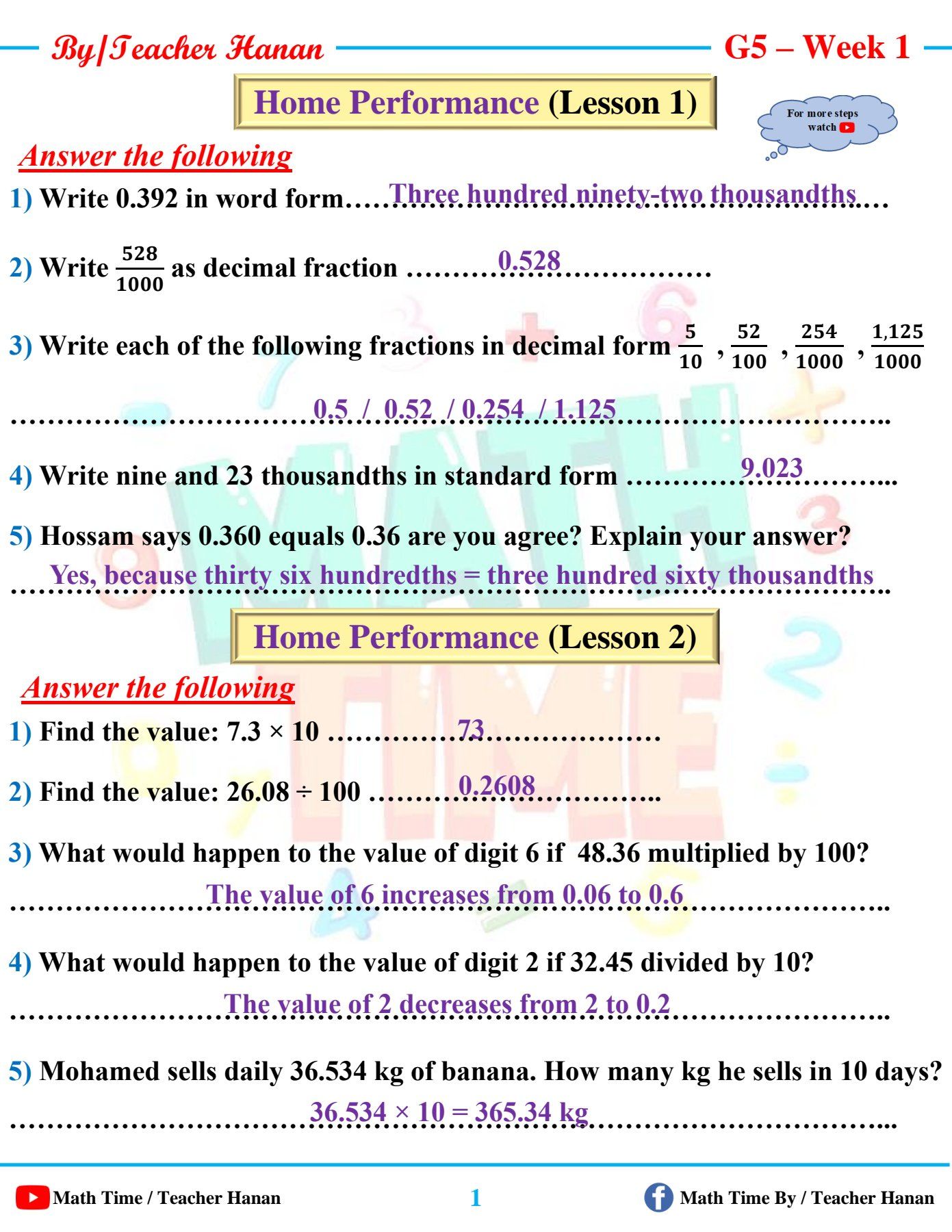 #Math #Grade5 from... - Math. Step_By_step. Mai Mostafa | Facebook