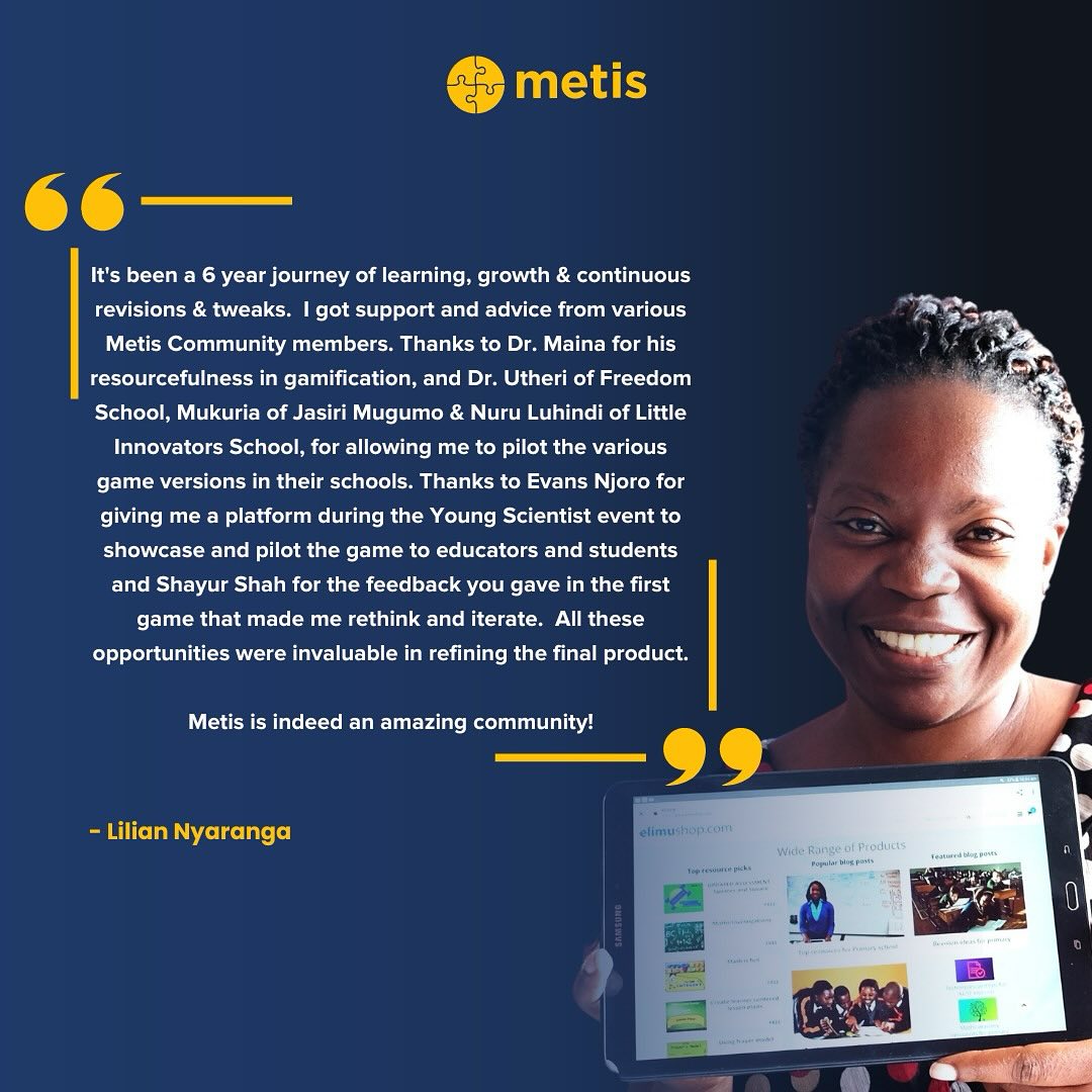 Metis - We celebrate Lilian Nyaranga, a Metis alumna, who...