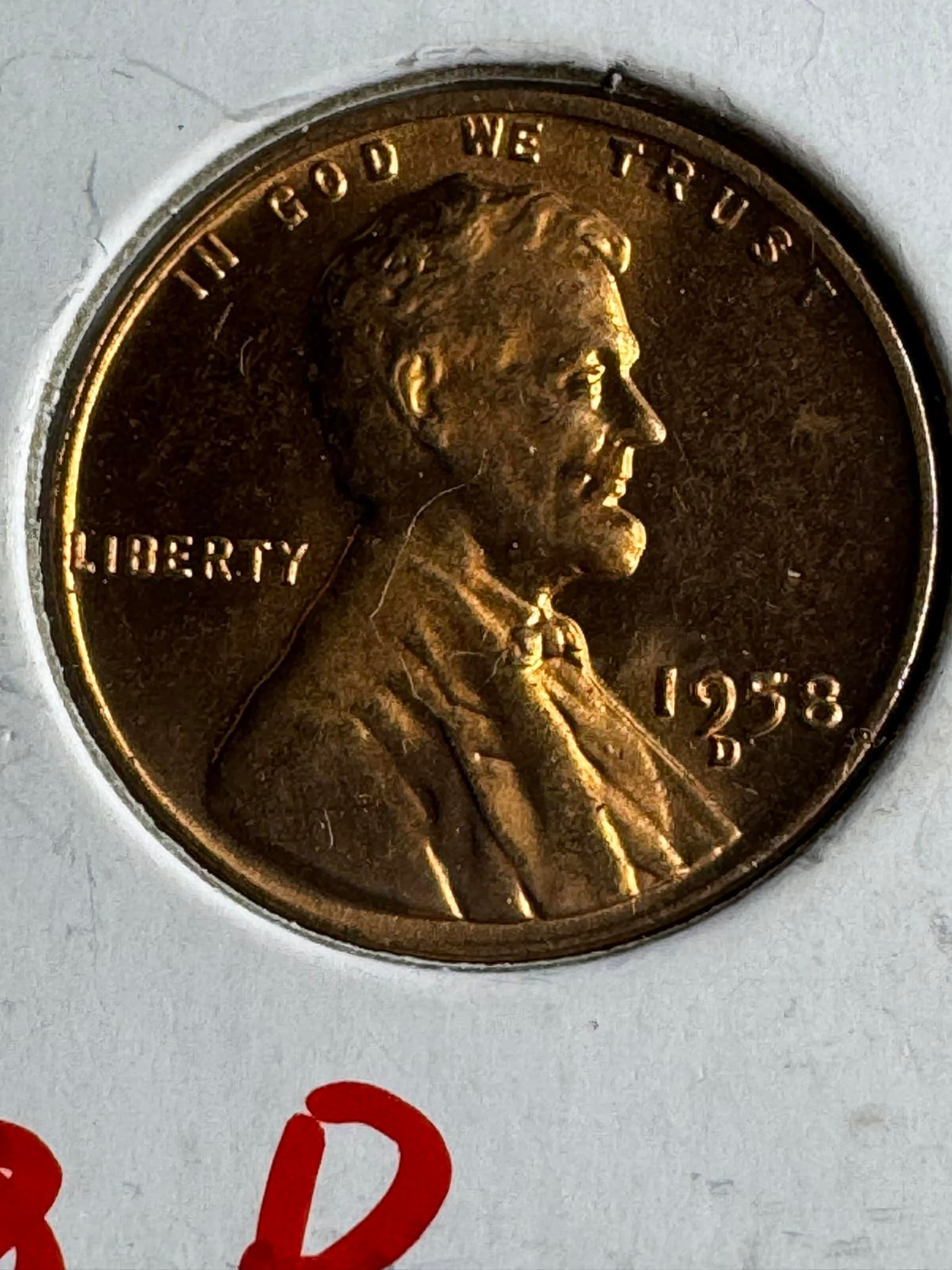 What is the 1958 D coin mark?