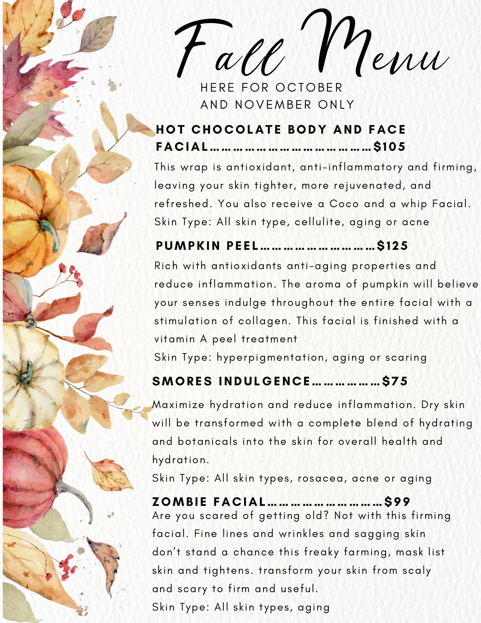bellissima.spa - 🍂 Our Fall Facial Menu is officially LIVE at ...