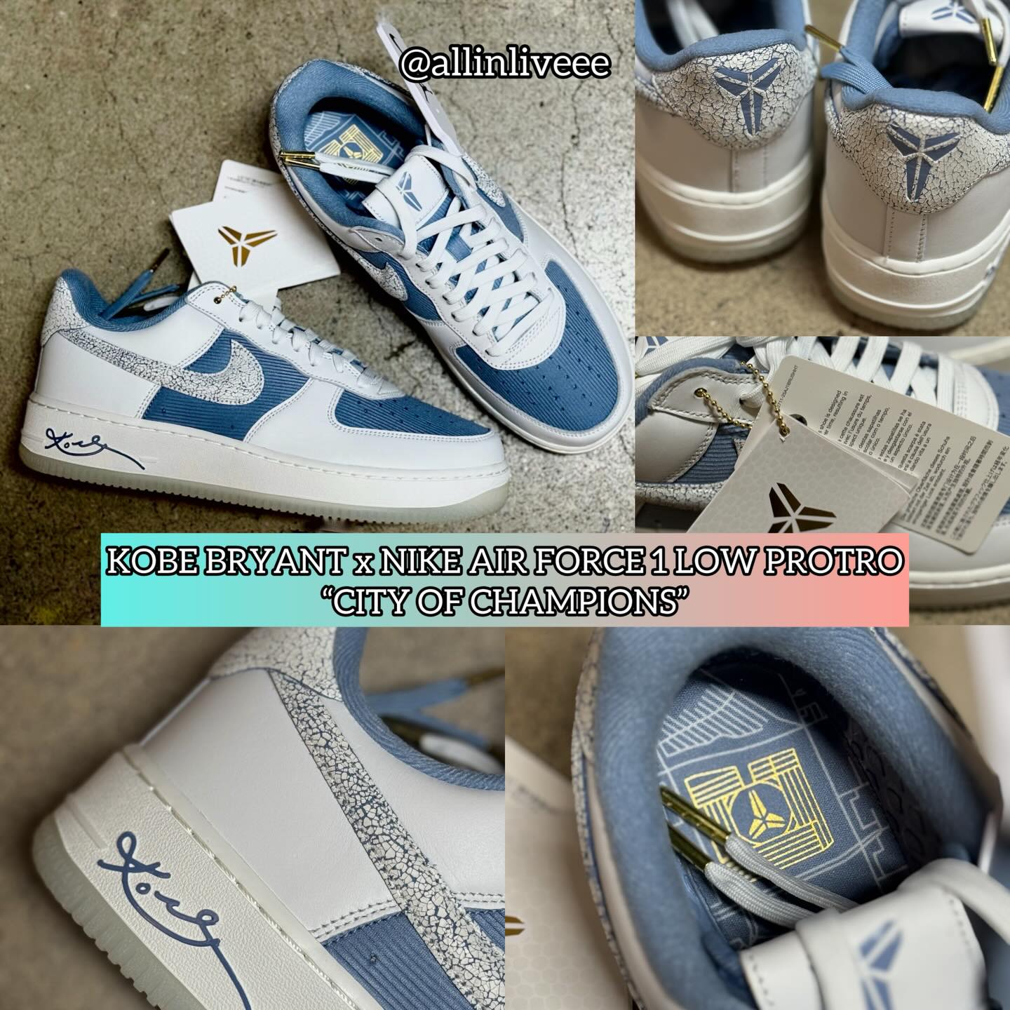 KOBE BRYANT x NIKE AIR FORCE 1 LOW PROTRO “CITY OF CHAMPIONS 