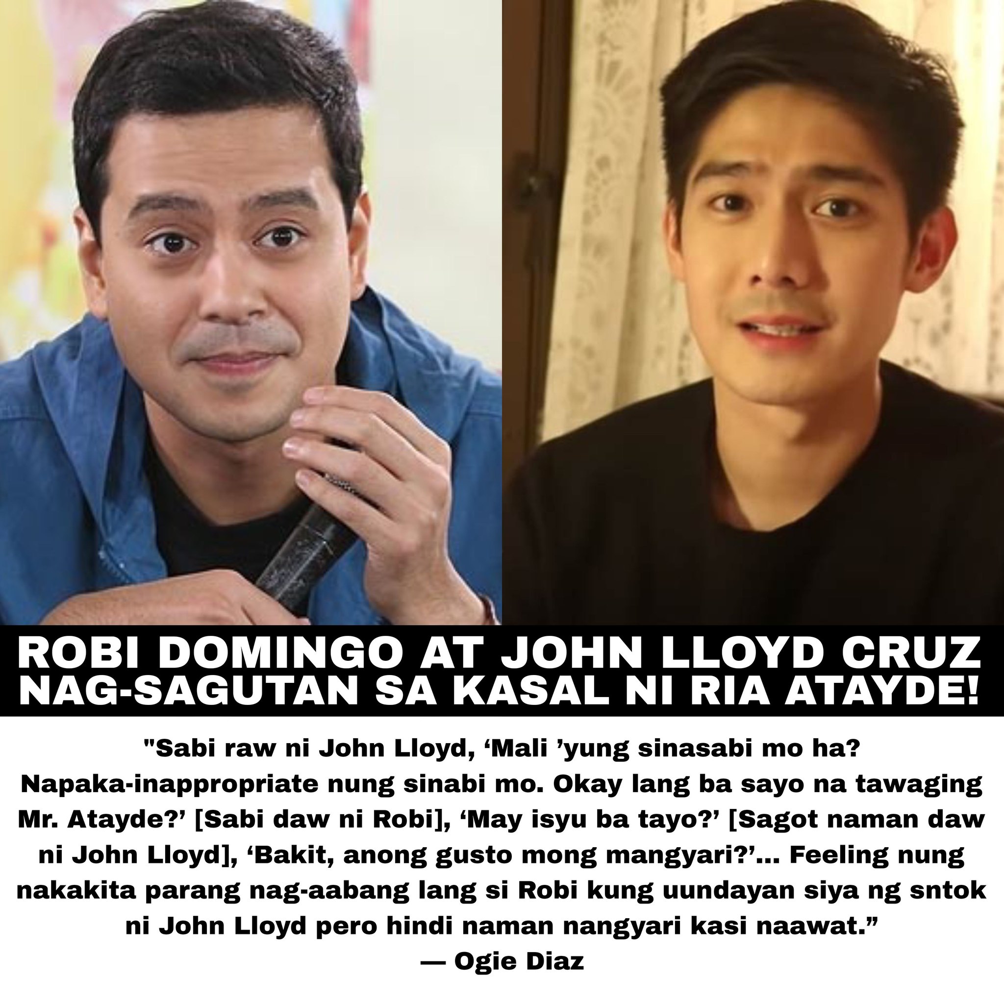 Makichismis - John Lloyd Cruz at Robi Domingo nag-kasagutan umano sa ...