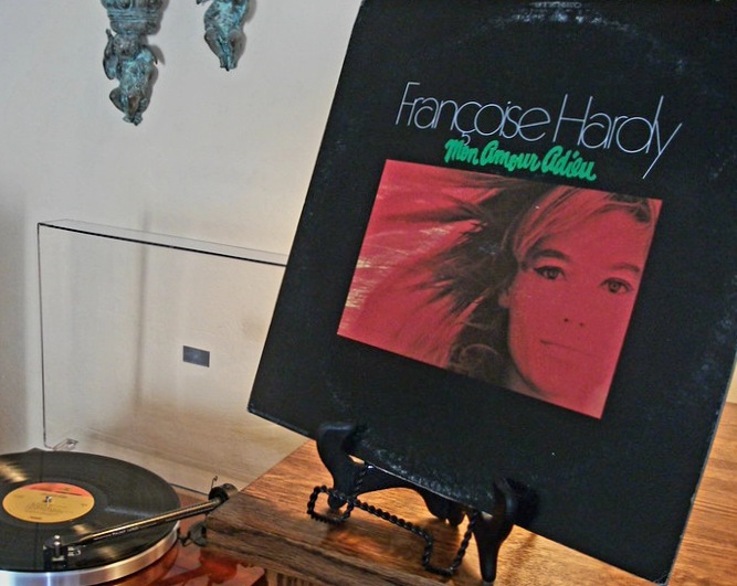 Vintage collection of six Michèle Richard vinyl LP records. This