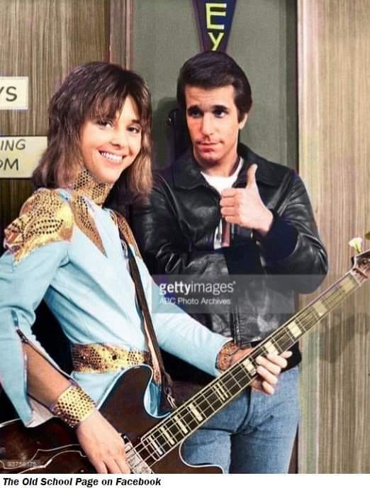 Suzi Quatro as Leather Tuscadero and Henry Winkler as Fonzie in