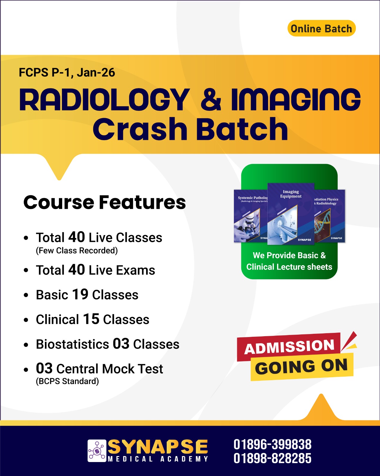 SYNAPSE MEDICAL ACADEMY | 🚀 FCPS P-1 Radiology Crash Batch – Jan-26 ...