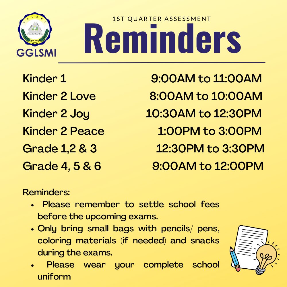 God's - 📢 Exam Reminder! 📚 ️🍎 Hey there, students and parents! 🎒 Here ...