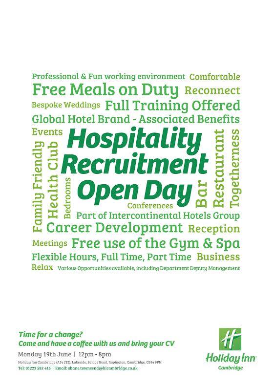 Holiday Inn Cambridge - Come and join us for our Recruitment Open Day ...