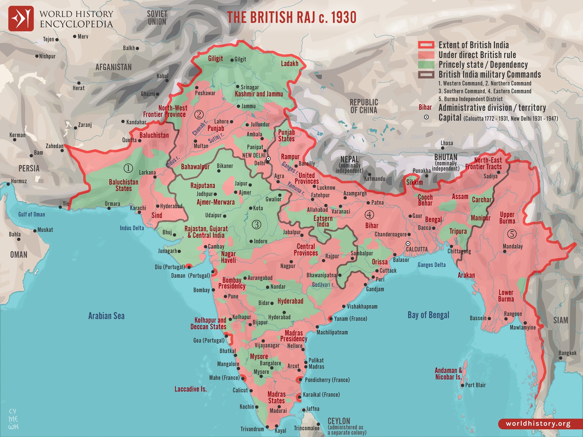 Mufti - The British Raj c. 1930. A map illustrating the... | Facebook