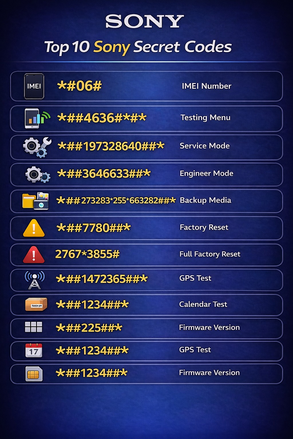 CyberBeast - Top 10 Sony Secret Codes #fblifestyles... | Facebook