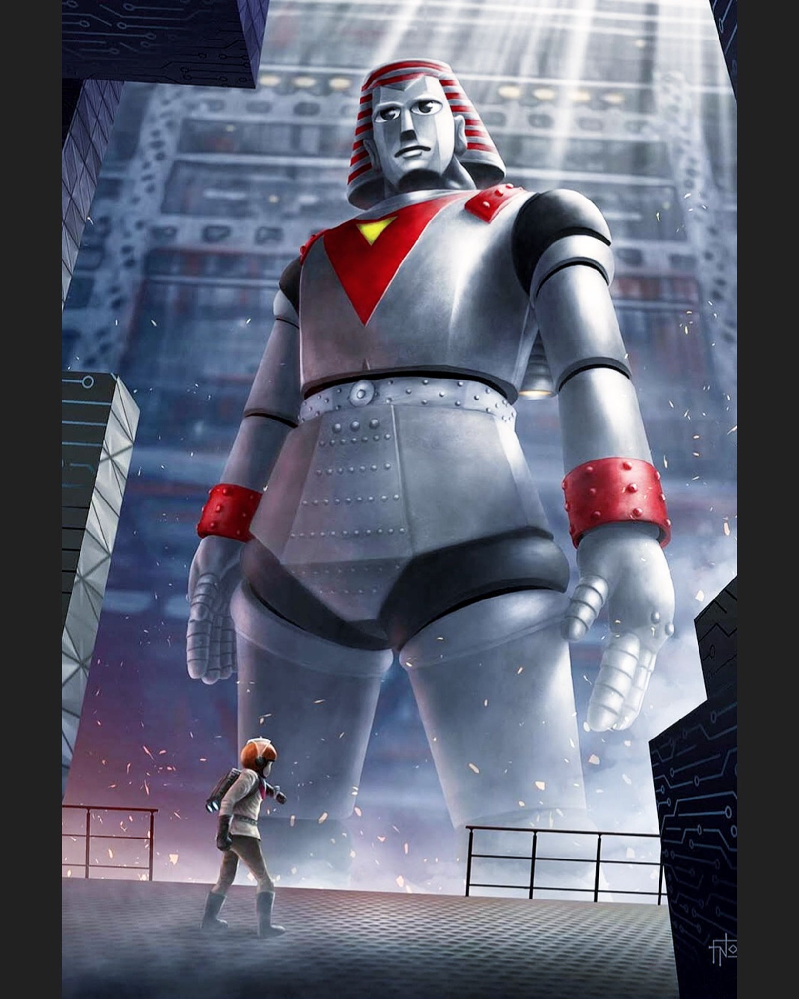 Giant robot protects Tokyo from danger
