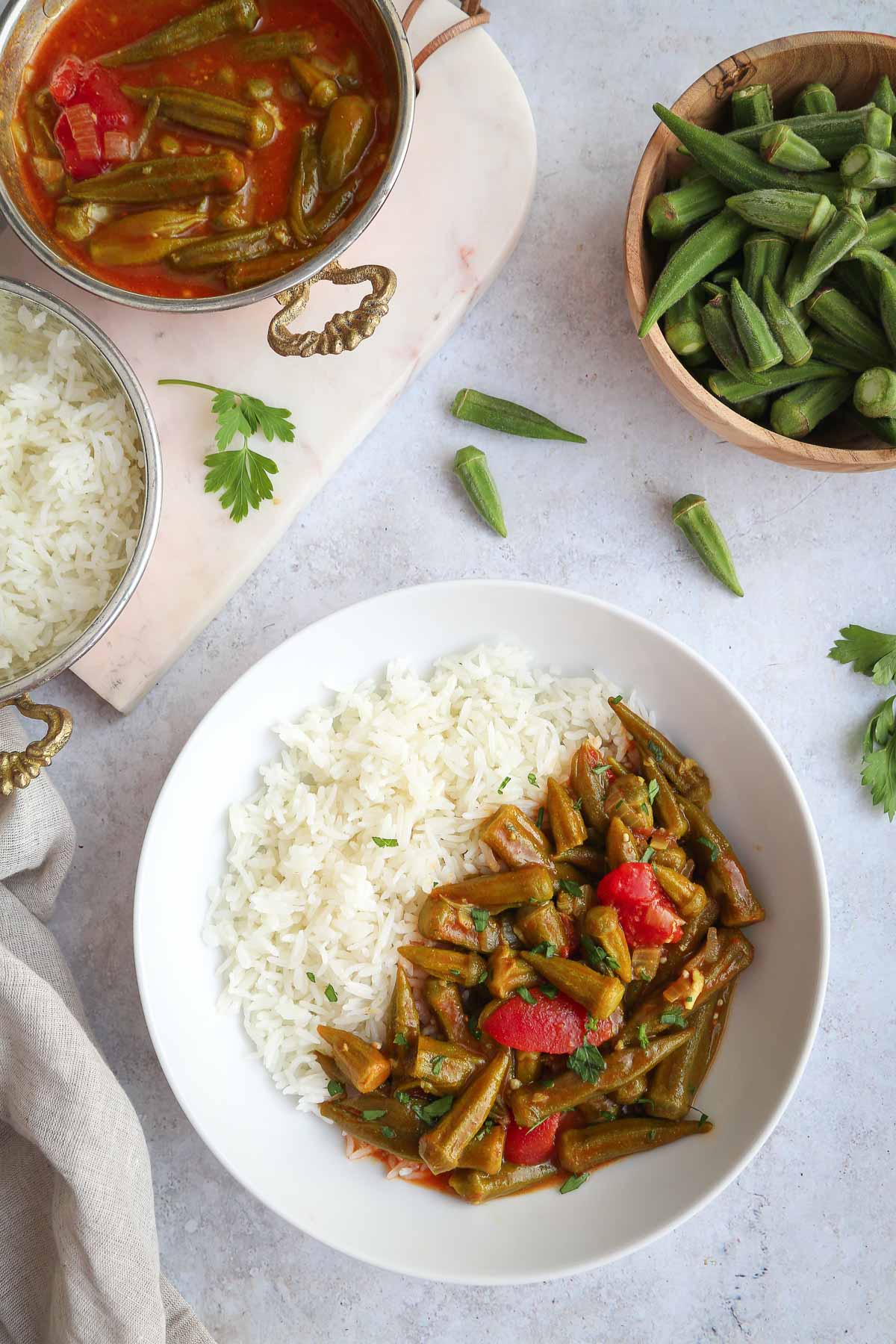 Arabic - Lebanese Okra Stew (Bamya) 🍅 A delicious Middle Eastern okra ...